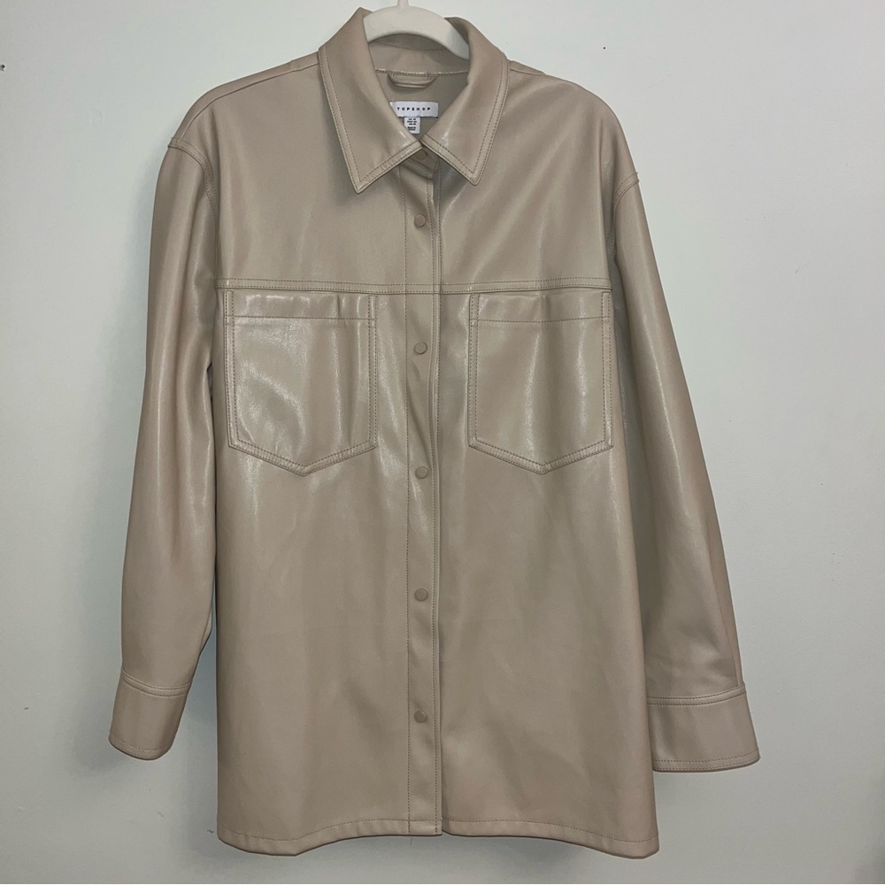 Topshop Beige Leather Jacket